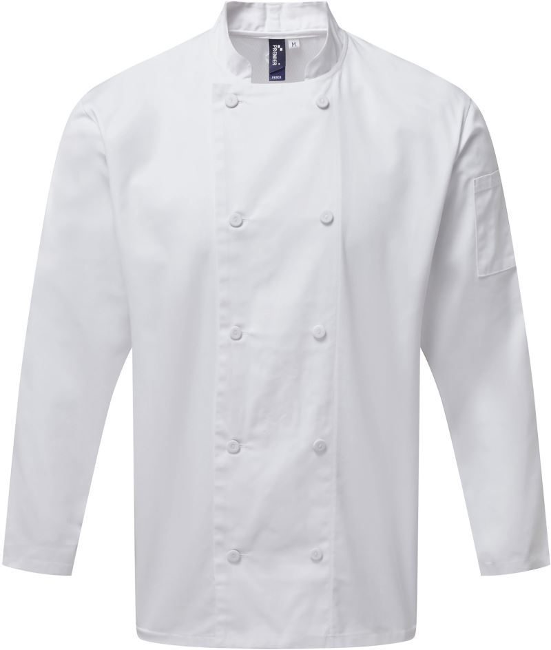 Premier Kochjacke langarm "Coolchecker" Pr 903 – White
