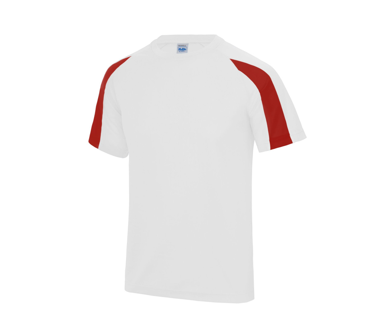 Just Cool Contrast Cool T T-Shirt – Arctic White / Fire Red