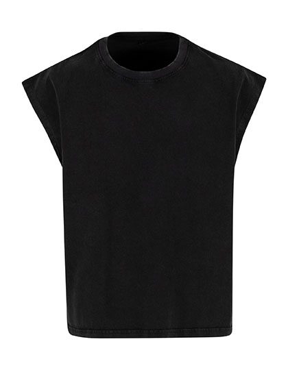 Build Your Brand Vintage Cropped Heavy Sleeveless Tee BY436