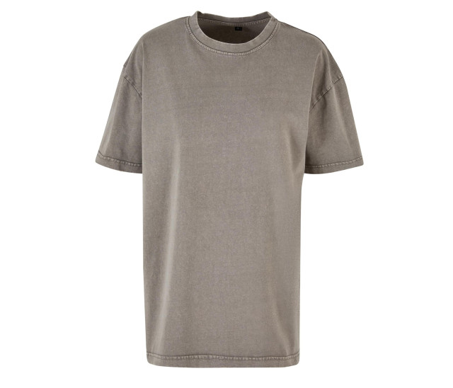 Build Your Brand Ladies Oversized Acid Wash Tee