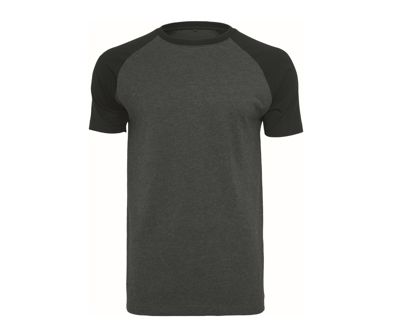Build Your Brand Raglan Contrast Tee – Charcoal/Black