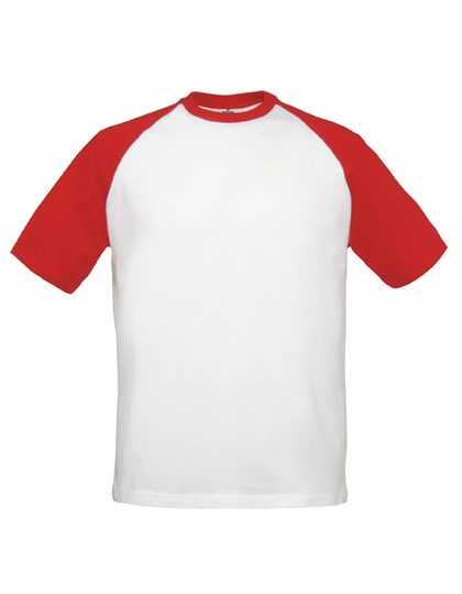 B&C Be Inspired T-Shirt Base-Ball TU020 – White/Red