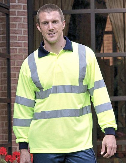 Yoko Hi-Vis Long Sleeve Polo Hvj310 – Hi-Vis Orange