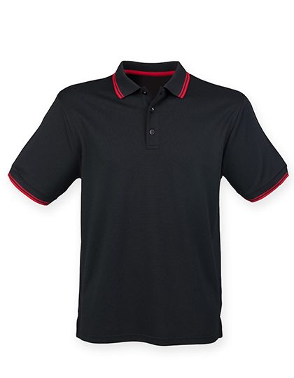 Henbury Men´s Coolplus Short Sleeved Tipped Polo Shirt H482