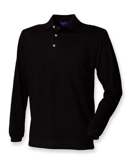 Henbury Long Sleeved Cotton Piqué Polo Shirt H105