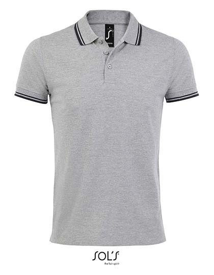 Sol´s Men´s Polo Shirt Pasadena 00577 – Grey Melange/Navy