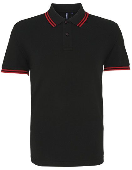 Asquith & Fox Men´s Classic Fit Tipped Polo AQ011 – Black/Red