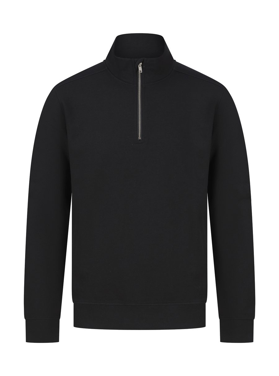 Henbury Unisex Sustainable 1/4 Zip Sweatshirt H842 – Black