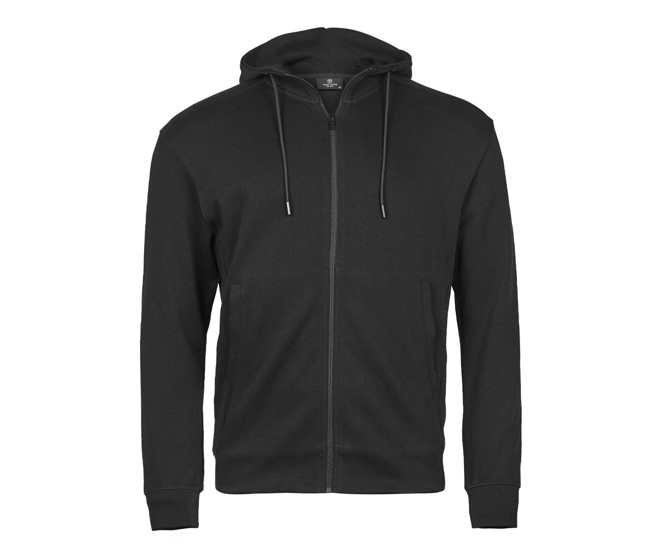 Tee Jays Ribbed Interlock Hooded Full Zip – Black