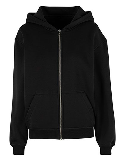 Build Your Brand Ladies Loose Fit Zip Hoody BY445