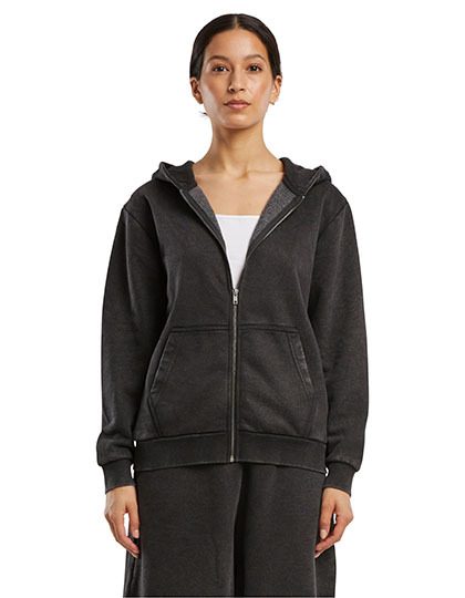 Build Your Brand Ladies Vintage Heavy Zip Hoody BY299
