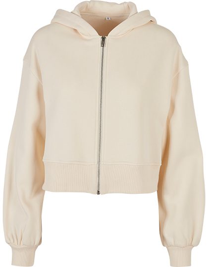 Build Your Brand Ladies Short Oversized Zip Jacket BY237
