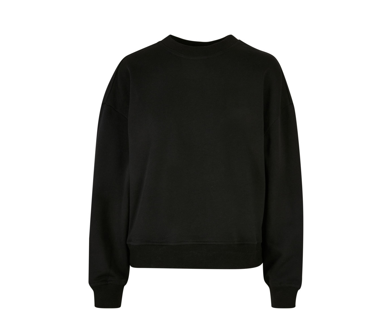 Build Your Brand Ladies Oversized Crewneck Sweatshirt – Black