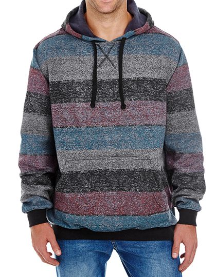 Burnside Printed Striped Marl Pullover 8603 – Red - Black (Striped)