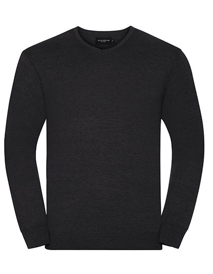 Russell Athletic Collection Men´s V-Neck Knitted Pullover R-710m-0 – Charcoal Marl