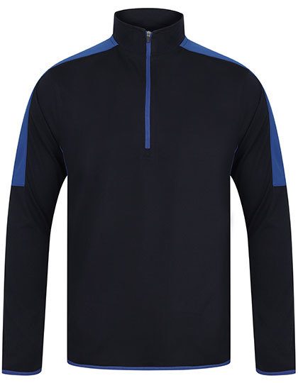 Finden+Hales Adults 1/4 Zip Midlayer With Contrast Panelling LV571 Pullover