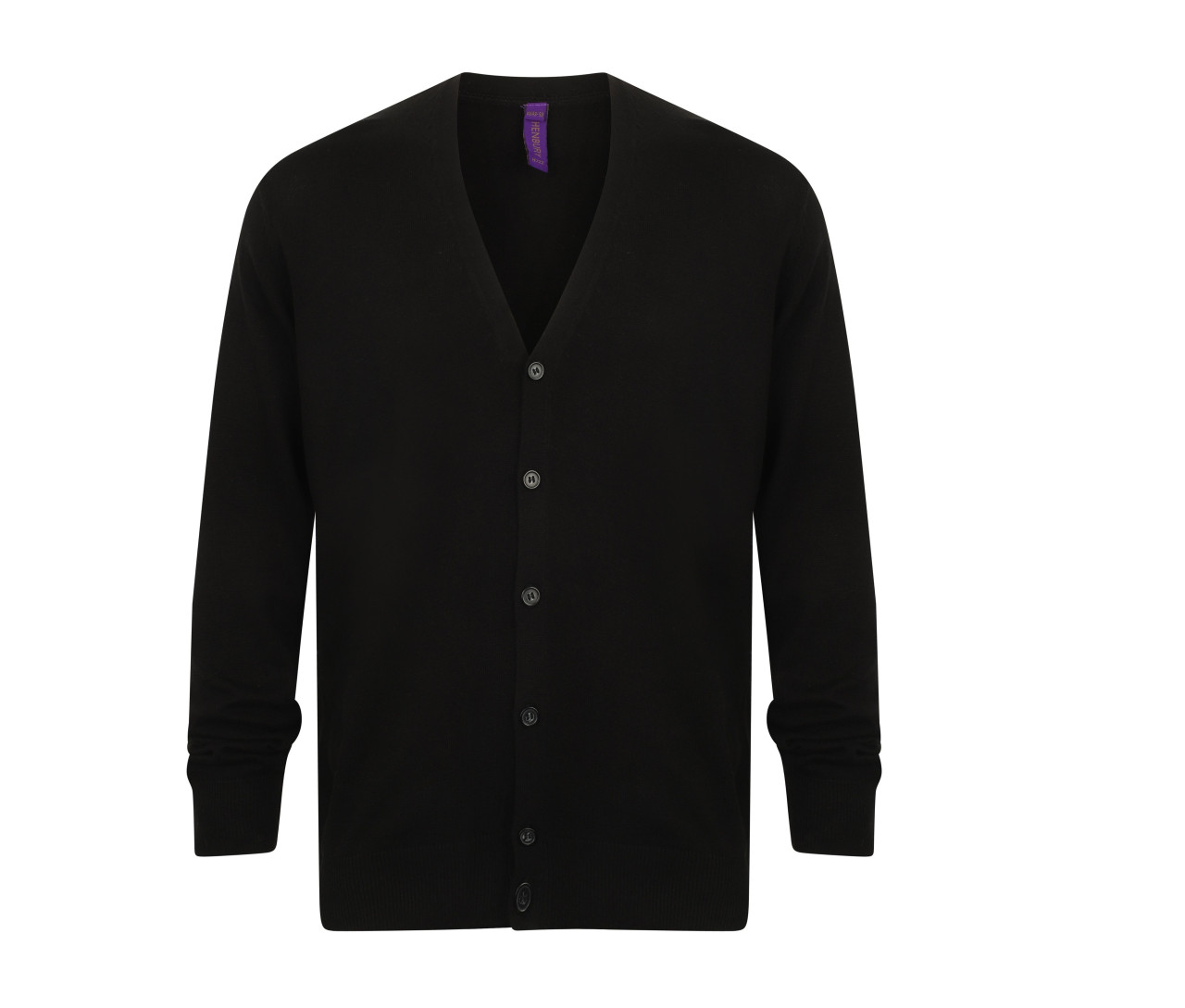 Henbury Men's V - Button Cardigan – Black