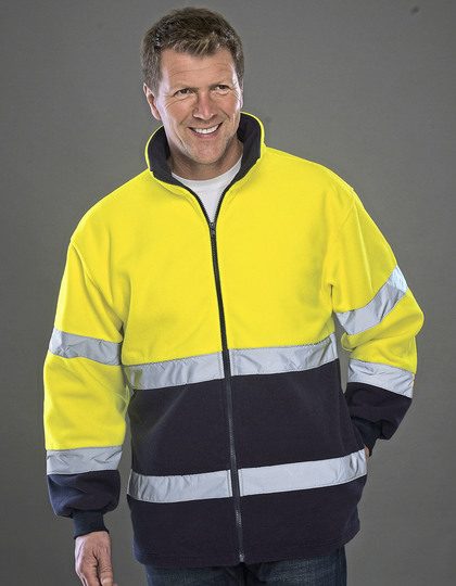 Yoko Hi-Vis 2 Bands 2-Tone Fleece Jacket Hvk10b