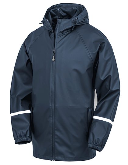 Result Recycled Prism Pu Waterproof Jacket with Reflective Bands & Recycled Backing R915X