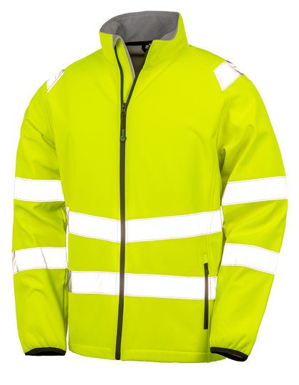 Result Recycled Printable Safety Softshell Jacket R505X – Fluorescent Yellow/Black