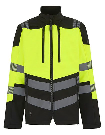 Regatta High Visibility Hi-Vis X-Pro 3 Layer Softshell Jacket (Class 2) Tra760 – Black/Yellow
