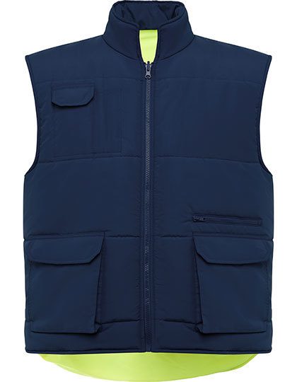 Roly Workwear Vest Persei HV9313 – Navy Blue 55/Fluor Yellow 221