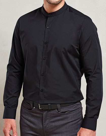 Premier Workwear Men´s Banded Collar Grandad Long Sleeve Shirt PR258