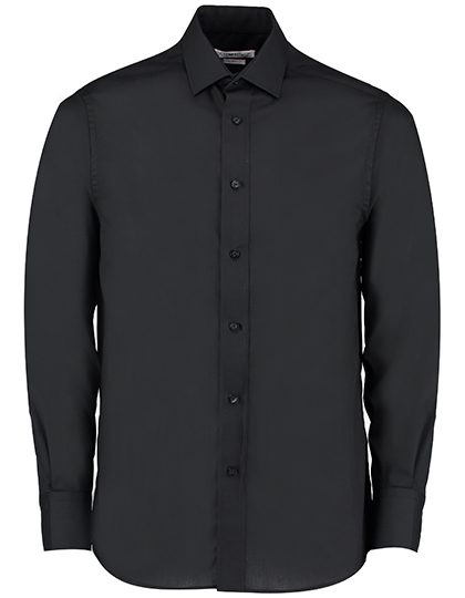 Kustom Kit Men´s Tailored Fit Business Poplin Shirt Long Sleeve KK131 – Black