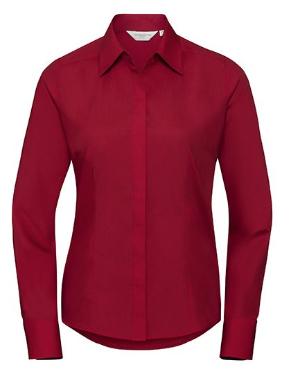 Russell Athletic Collection Ladies' Long Sleeve Fitted Polycotton Poplin Shirt R-924f-0