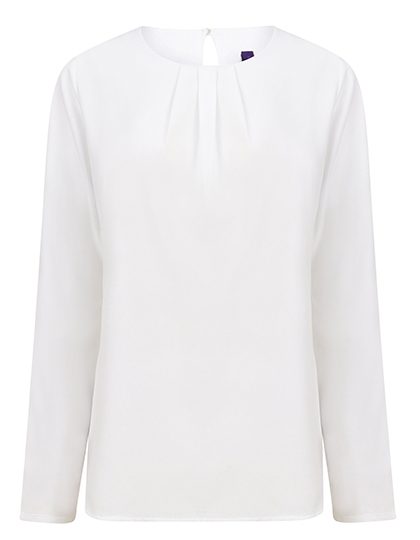 Henbury Ladies´ Pleat Front Long Sleeved Blouse H598