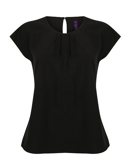 Henbury Ladies´ Pleat Front Short Sleeve Blouse H597