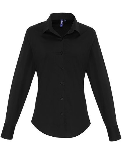 Premier Workwear Women´s Stretch Fit Poplin Long Sleeve Cotton Shirt PR344