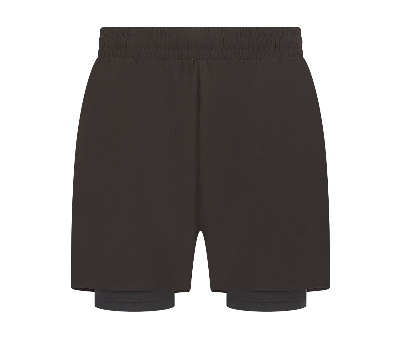 Tombo Men's Double Layer Sport Short – Black / Black
