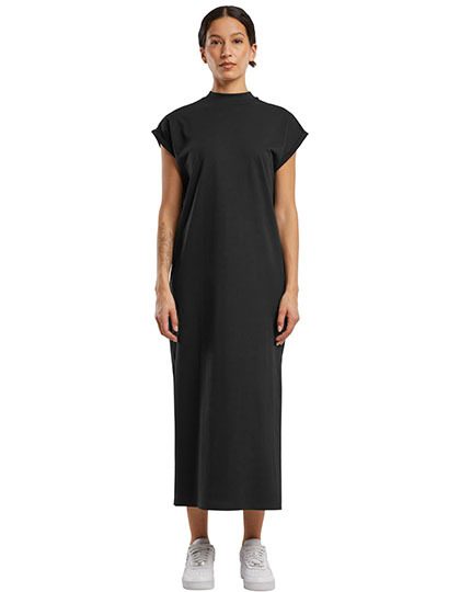 Build Your Brand Ladies Long Extended Shoulder Dress BY302