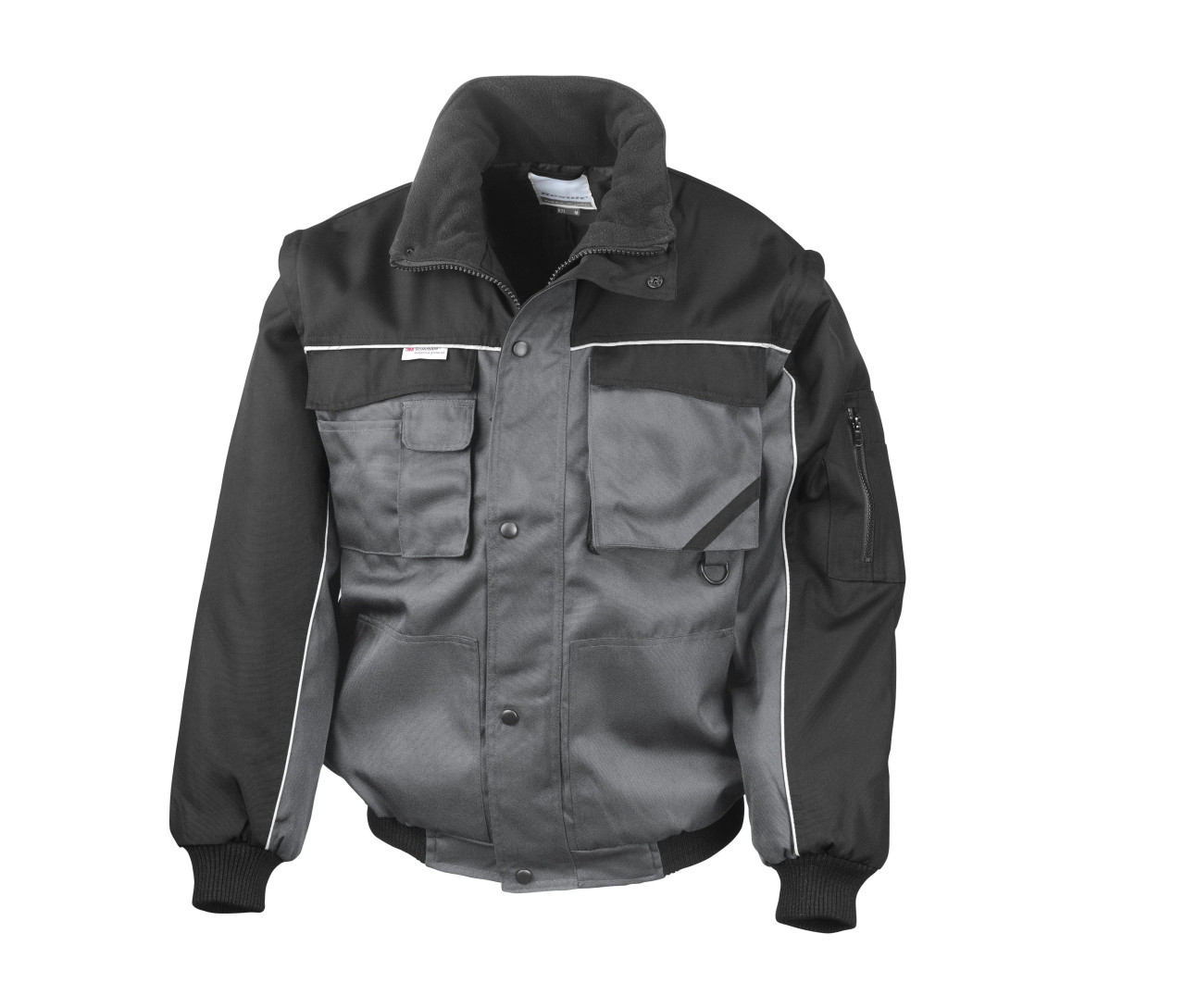 Result Zip Sleeve Heavy Duty Jacket – Grey/Black