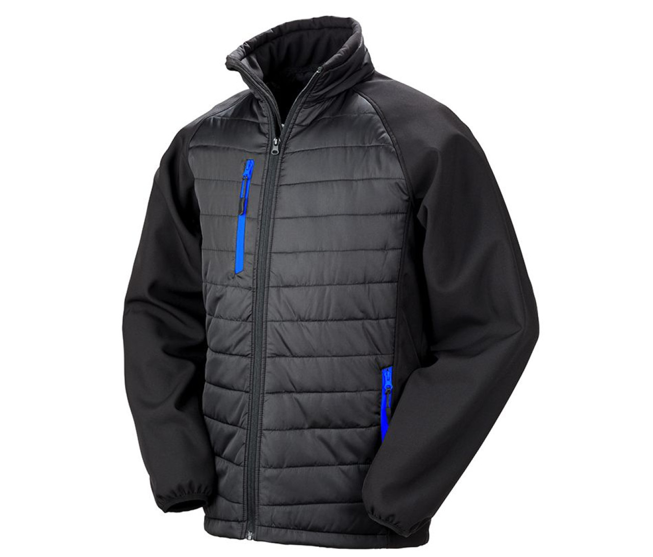 Result Black Compass Padded Softshell Jacket – Black / Royal