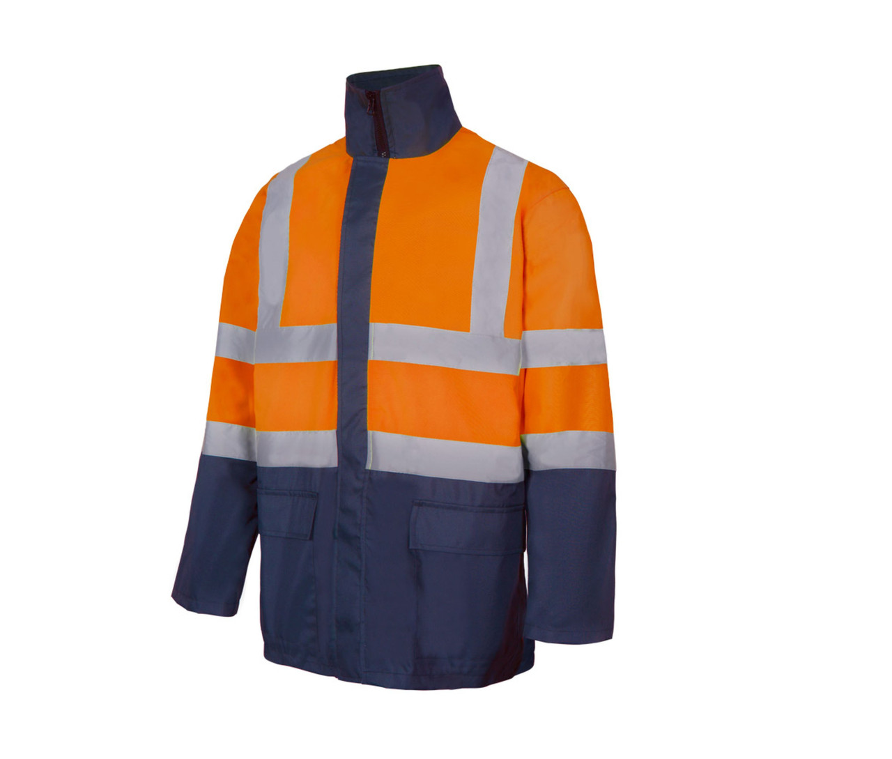 Velilla 4-IN-1 Two-Tone High Visibility Parka – Fluo Orange/Navy