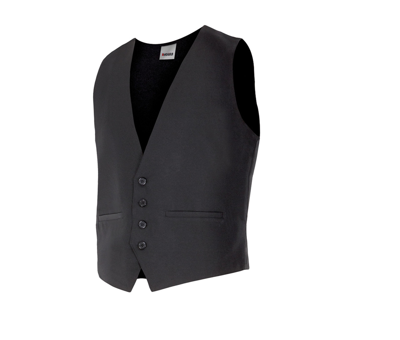 Velilla Waiter Waistcoat Without Flaps Weste – Black