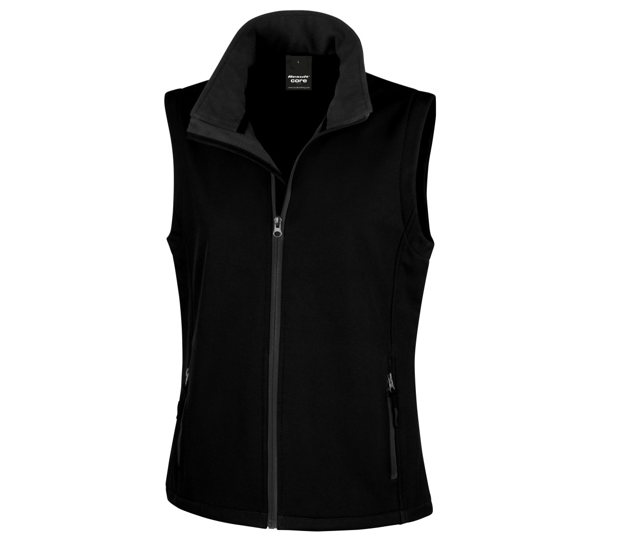 Result Womens Printable Softshell Bodywarmer – Black/Black
