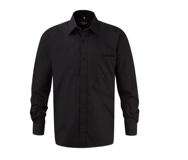 Russell Athletic Collection Men's Long Sleeve Classic Pure Cotton Poplin Shirt