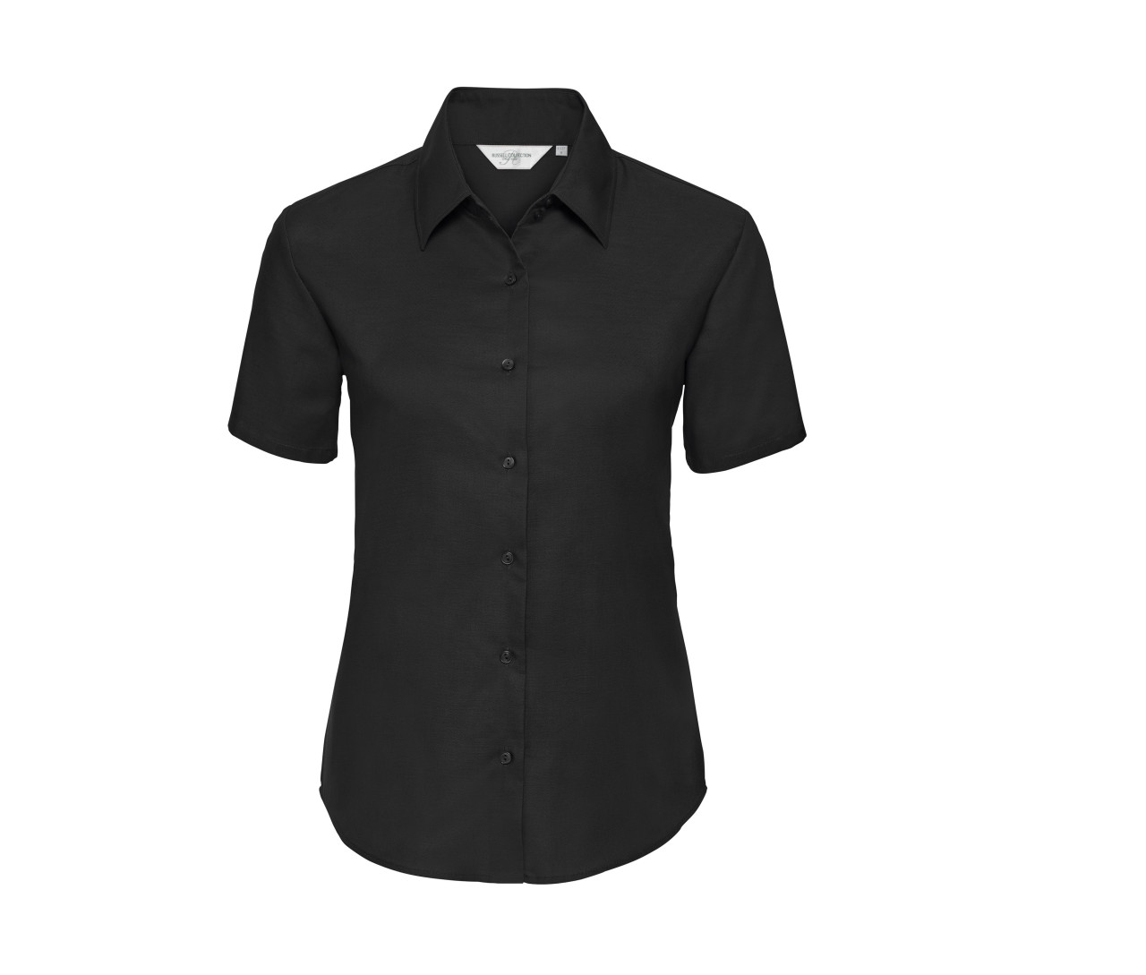 Russell Athletic Collection Ladies' Short Sleeve Tailored Oxford Shirt – Black