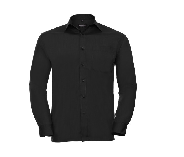 Russell Athletic Collection Men's Long Sleeve Classic Polycotton Poplin Shirt
