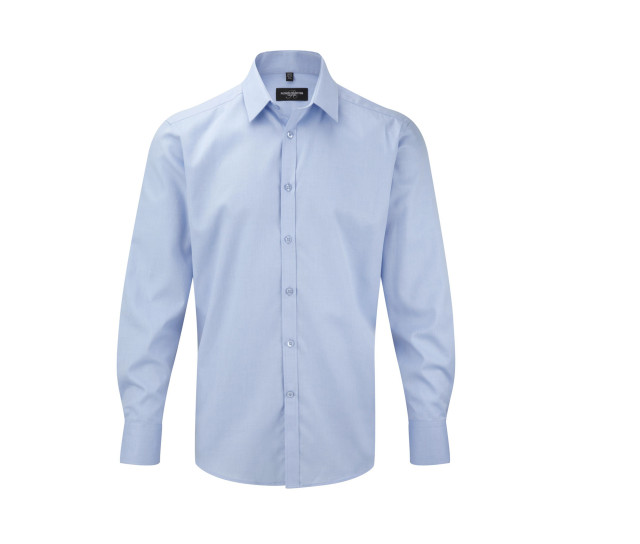 Russell Athletic Collection Men's Long Sleeve Tailored Herringbone Shirt