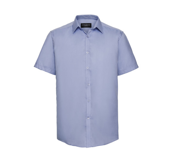 Russell Athletic Collection Men's Short Sleeve Tailored Herringbone Shirt