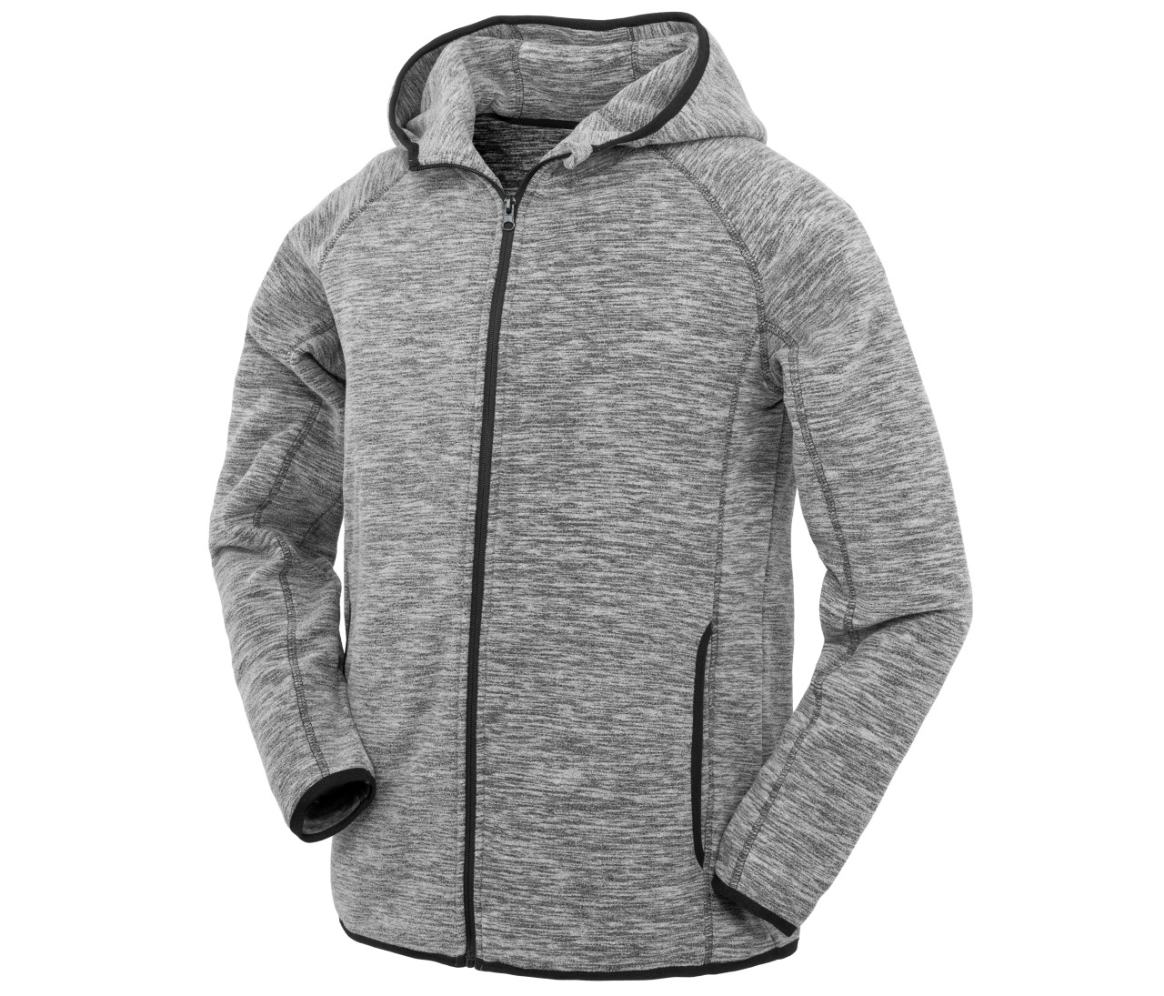 Spiro Mens Microfleece Hoodi – Grey/Black
