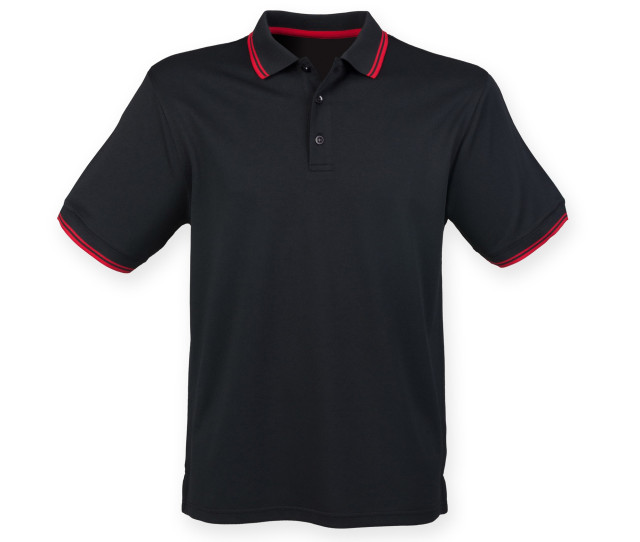 Henbury Coolplus Tipped Polo Shirt