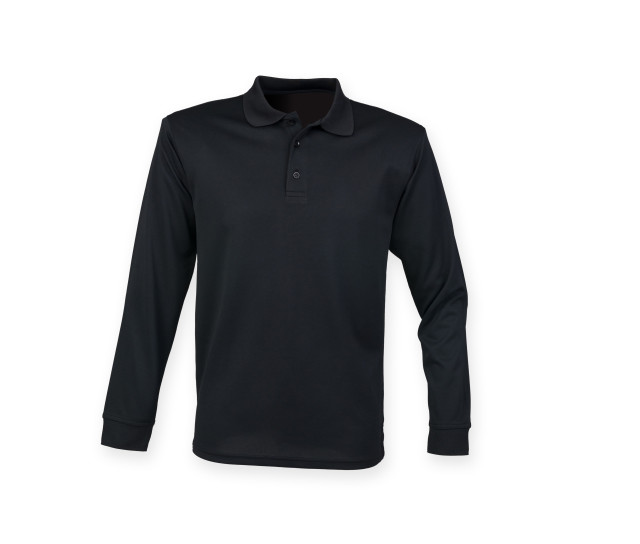 Henbury Coolplus Long Sleeved Polo Shirt