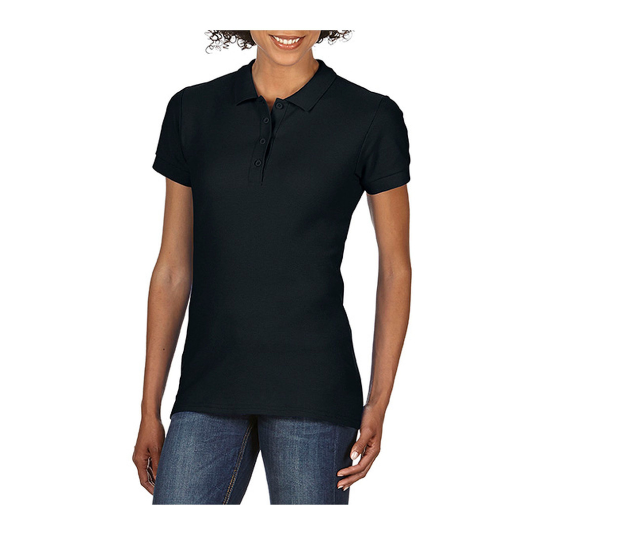 Gildan Softstyle Double Piqué Polo Women – Black