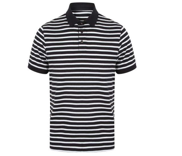 Front Row Striped Jersey Polo Shirt