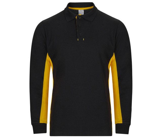 Velilla Two-Tone Long-Sleeve Polo Shirt